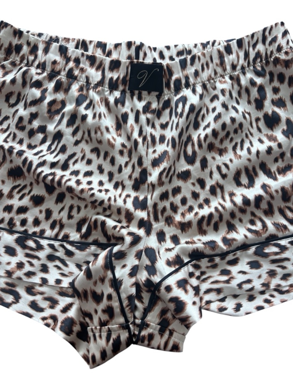 Victoria’s Secret Leopard Satin Pajama Shorts Silky Lounge Sleepwear Size Medium